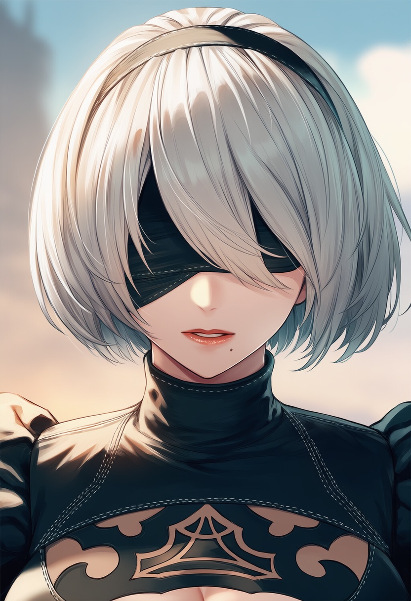 An image depicting 2b (nier:automata)
