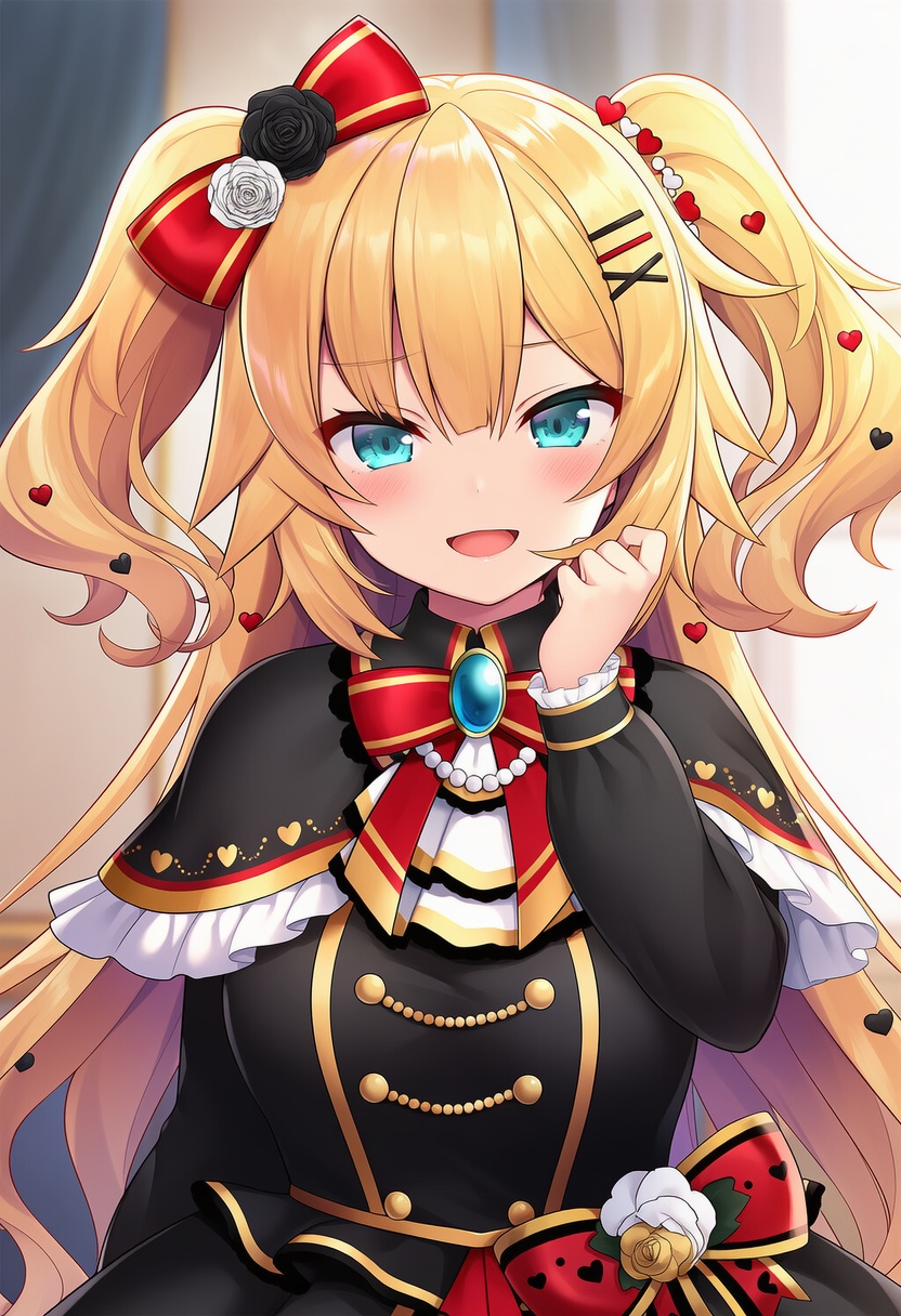 An image depicting akai haato (gothic lolita)