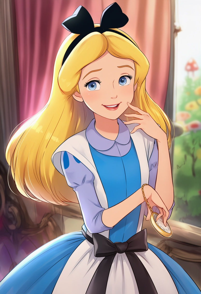 An image depicting alice in wonderland (disney)