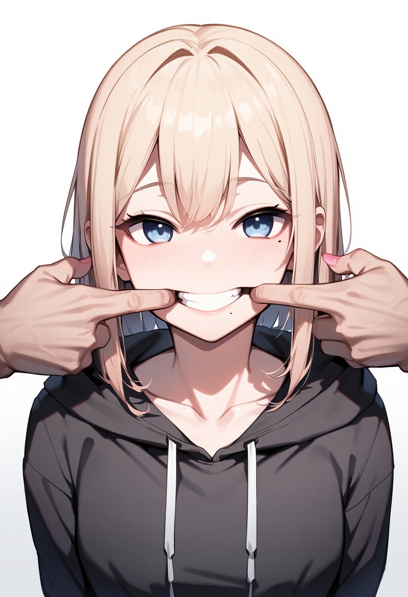An image depicting forced smile