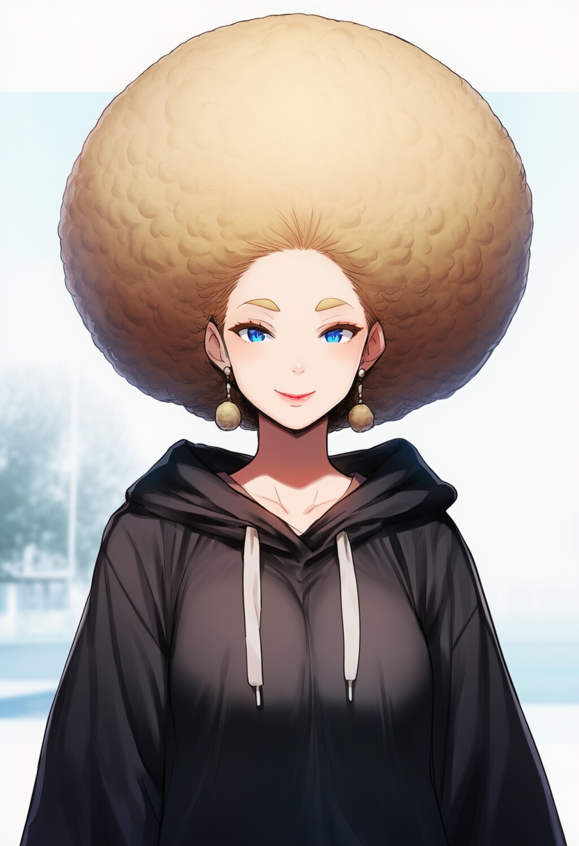 An image depicting huge afro