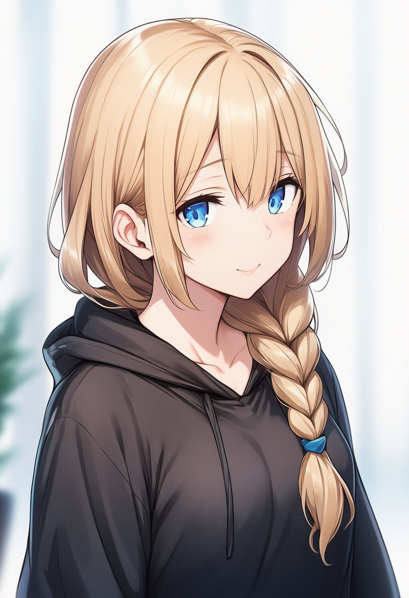 An image depicting low-braided long hair