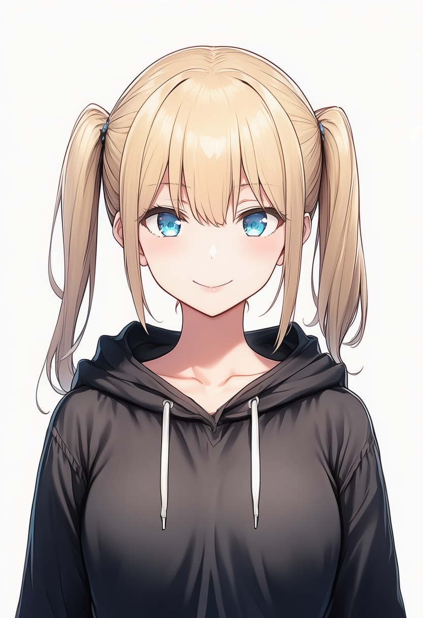 An image depicting uneven twintails